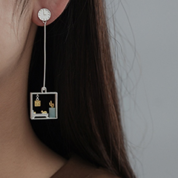 🎁 Artisan Handmade 925 Silver The Zechary Amazonite Shadow Box Earrings - Picture 6 of 9